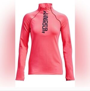 NWT XS Under Armour Women's Cozy ½ Zip T-Shirt (Pink / Coral)